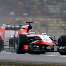 Jules Bianchi con neumáticos de lluvia extrema