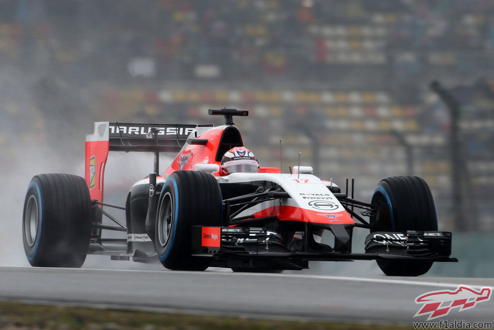 Jules Bianchi con neumáticos de lluvia extrema