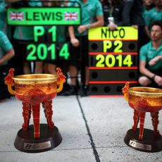 Los trofeos de Mercedes en el GP de China