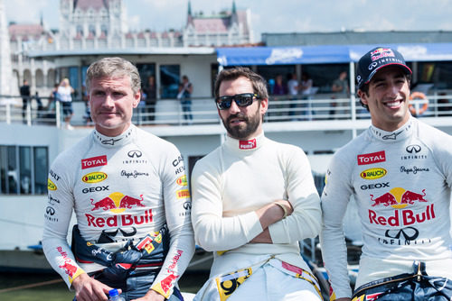 David Coulthard, Timo Glock y Daniel Ricciardo en Budapest