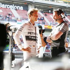 Nico Rosberg antes de saltar a la pista