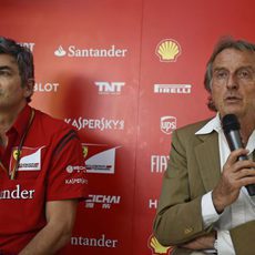 Luca di Montezemolo y Marco Mattiacci, en rueda de prensa