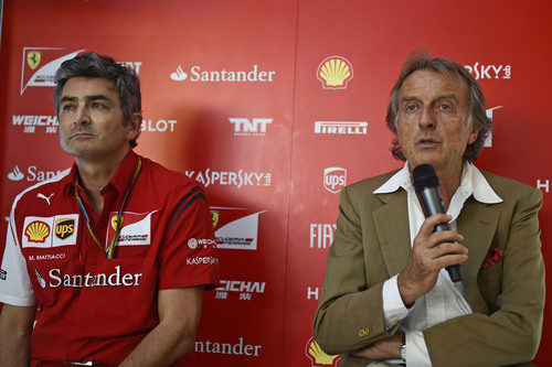 Luca di Montezemolo y Marco Mattiacci, en rueda de prensa