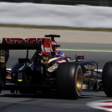 Romain Grosjean no tuvo un buen día en Barcelona