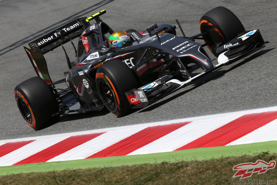 Esteban Gutiérrez rodando en el GP de España