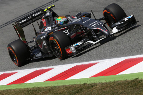 Esteban Gutiérrez rodando en el GP de España