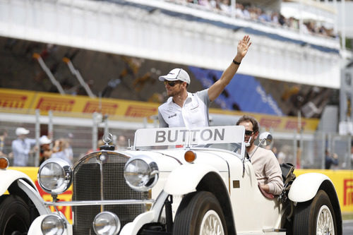 Jenson Button en el driver's parade