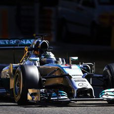 Nico Rosberg volando en Montmeló