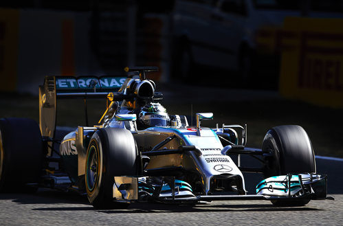 Nico Rosberg volando en Montmeló