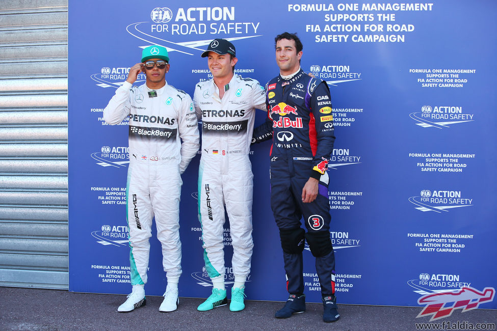 Rosberg, Hamilton y Ricciardo, los más rápidos en Mónaco