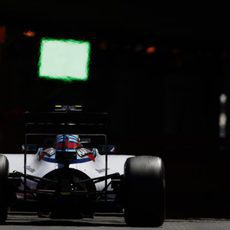 Valtteri Bottas llega a la entrada del túnel