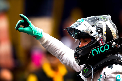Dedo ganador de Nico Rosberg en Mónaco