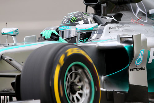 Nico Rosberg pilota el W05 en Montreal