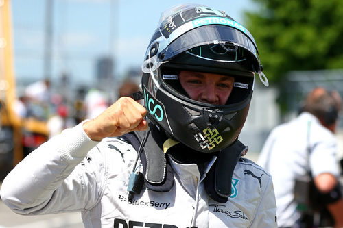 Alegría de Nico Rosberg por la pole en Canadá