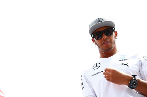 Lewis Hamilton, antes de la carrera en Montreal