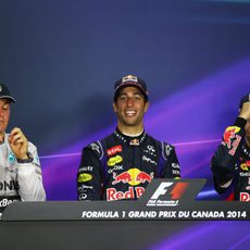 Ricciardo, Rosberg y Vettel en rueda de prensa