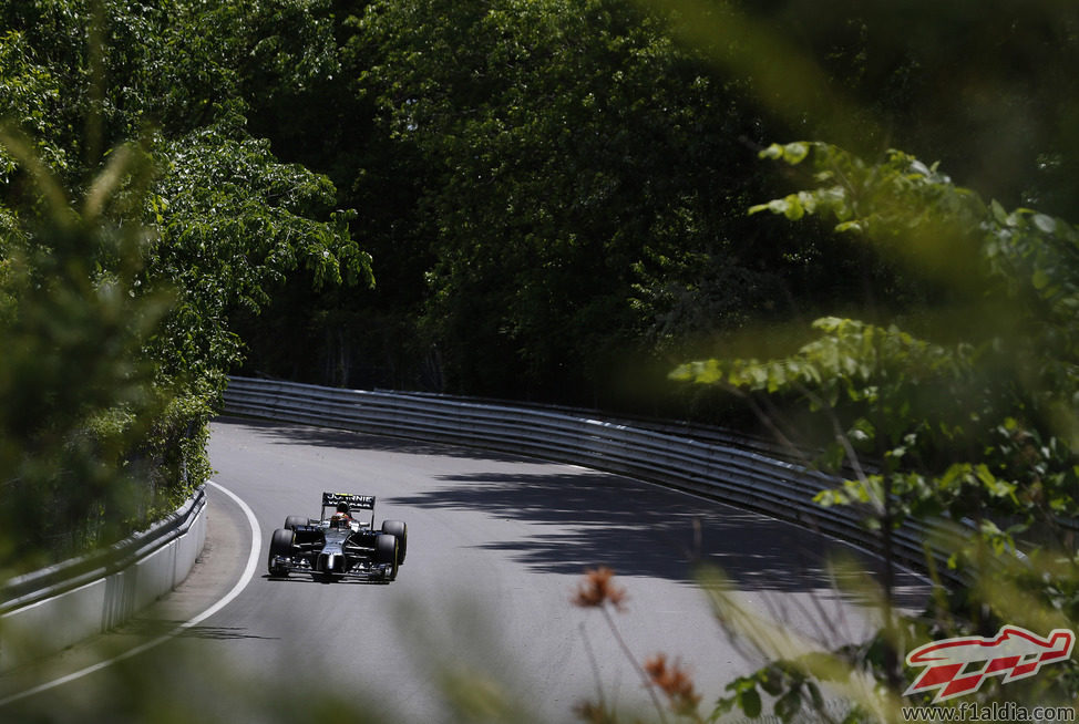 Kevin Magnussen avanza entre los árboles