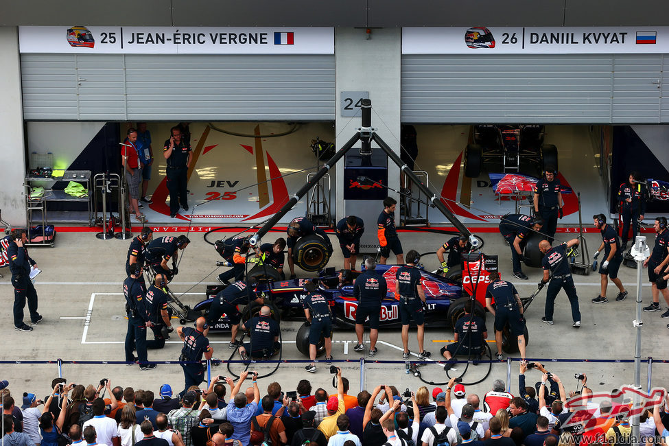 Toro Rosso practica paradas en boxes