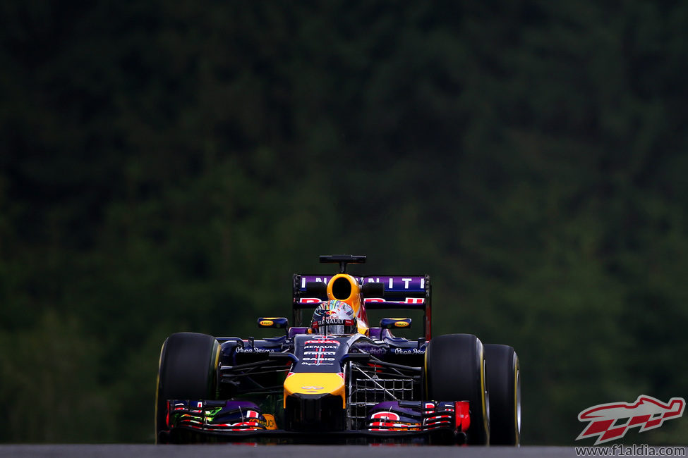 Sebastian Vettel rodando con neumáticos blandos