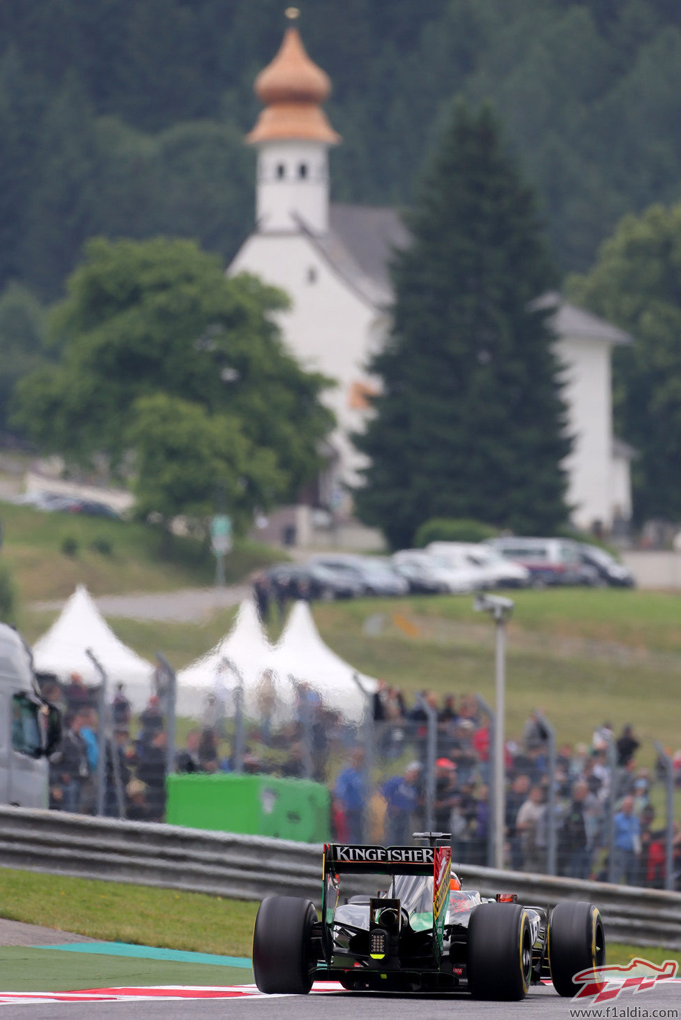 Sergio Pérez en el circuito de Spielberg