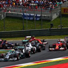 Primeros metros del Gran Premio de Austria 2014