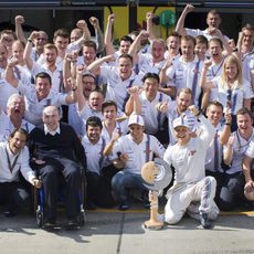 El equipo Williams celebra el resultado de Austria