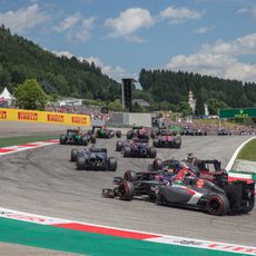 Esteban Gutiérrez durante la salida del GP de Austria