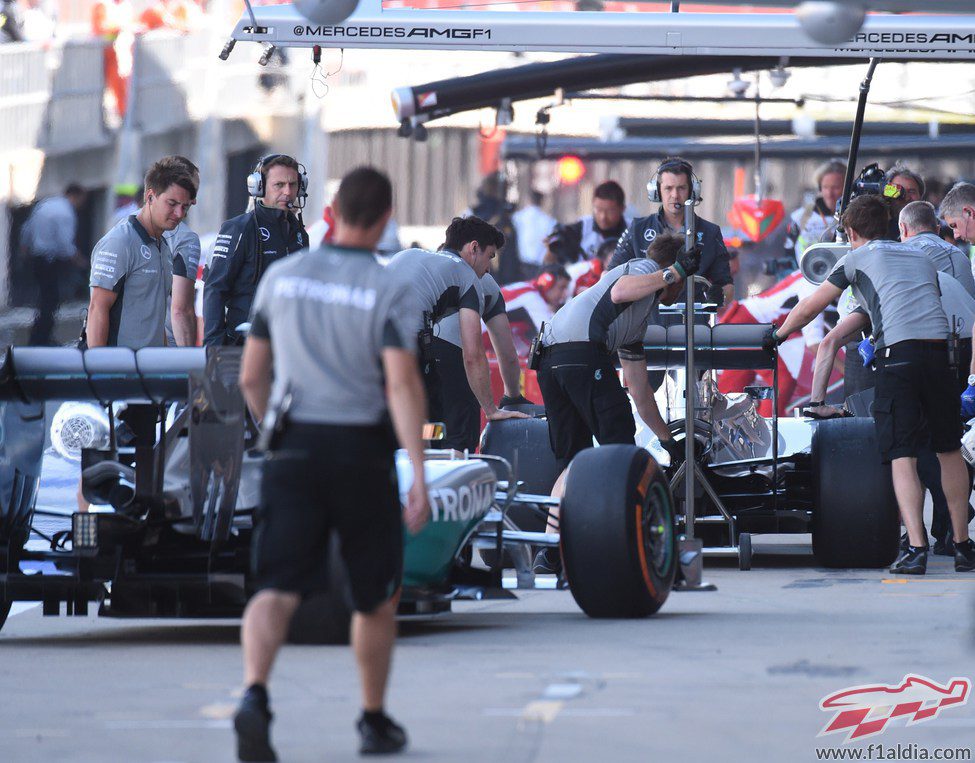 Rosberg y Hamilton vuelven a boxes