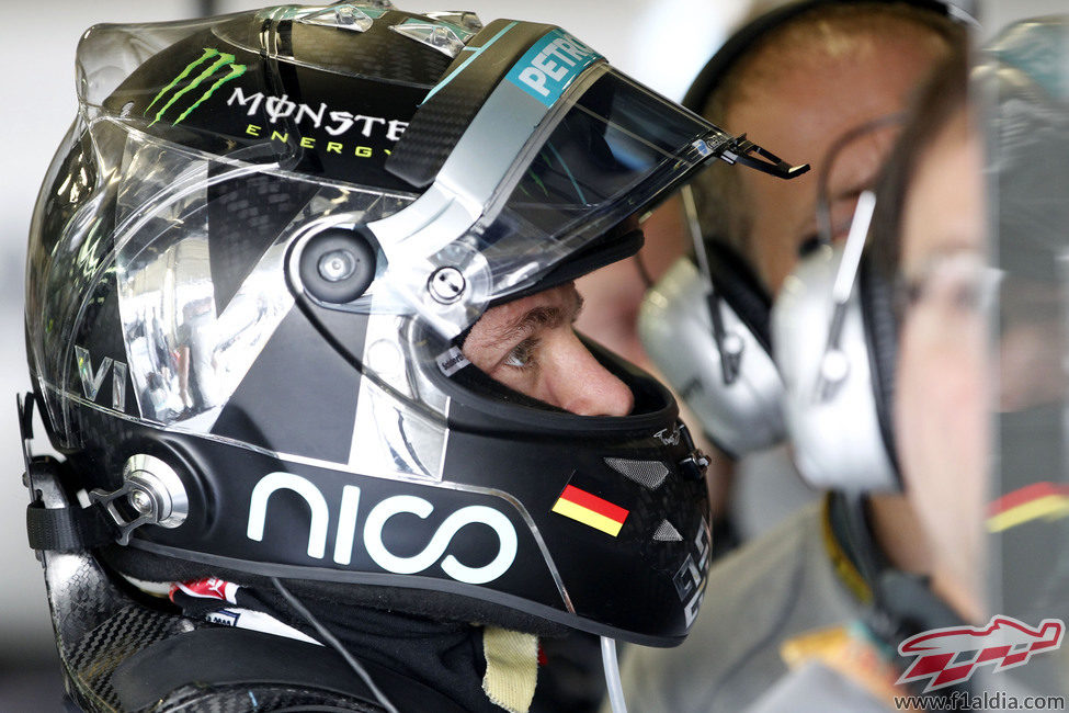 Detalle del casco de Nico Rosberg