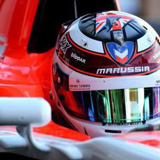 Detalle del casco de Max Chilton