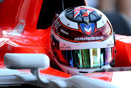 Detalle del casco de Max Chilton