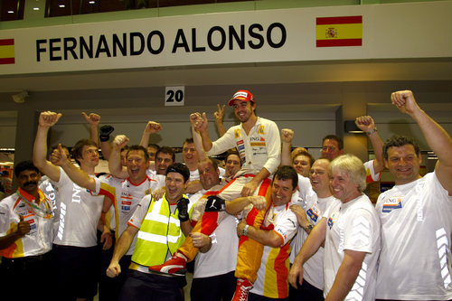 El equipo Renault de celebración