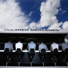 Muro del equipo McLaren en Silverstone