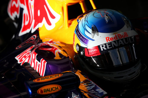 Detalle del casco de Sebastian Vettel