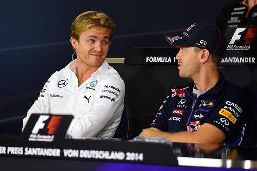 Nico Rosberg y Sebastian Vettel, dos alemanes en Hockenheim