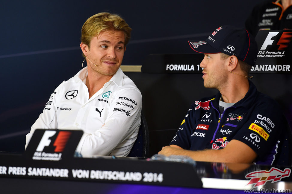 Nico Rosberg y Sebastian Vettel, dos alemanes en Hockenheim