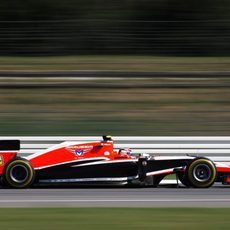 El MR03 de Max Chilton avanza en el Hockenheimring