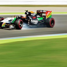 Sergio Pérez se pasa de frenada en el Hockenheimring