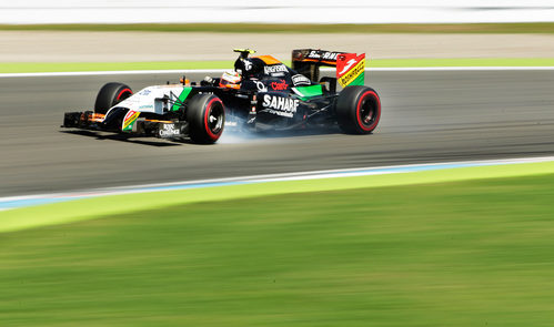 Sergio Pérez se pasa de frenada en el Hockenheimring