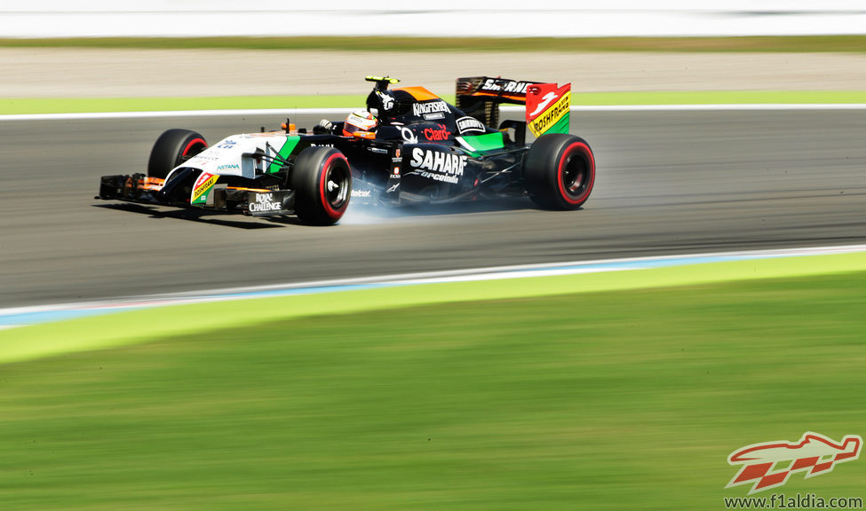 Sergio Pérez se pasa de frenada en el Hockenheimring