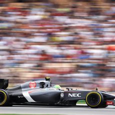 Esteban Gutiérrez durante la carrera de Hockenheim