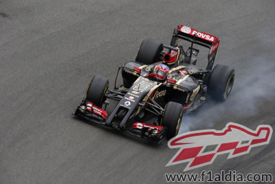 Romain Grosjean se pasa de frenada