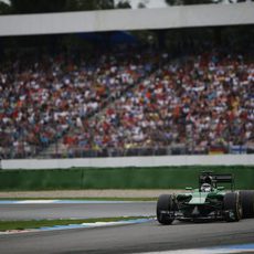 Kamui Kobayashi girando una curva en Hockenheim