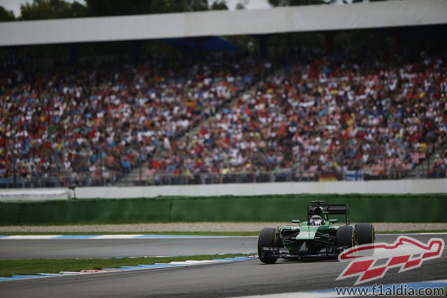 Kamui Kobayashi girando una curva en Hockenheim