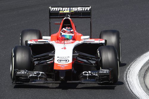 Max Chilton sufriendo por la falta de agarre