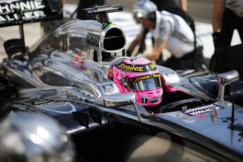 Jenson Button en el pitlane