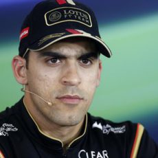 Pastor Maldonado durante la rueda de prensa en el Hungaroring