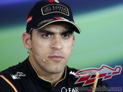 Pastor Maldonado durante la rueda de prensa en el Hungaroring