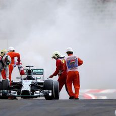 Lewis Hamilton no completó la clasificación en Hungría