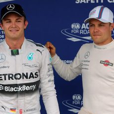 Nico Rosberg y Valtteri Bottas tras la clasificación